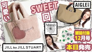 【雑誌付録】sweet スウィート・MonoMax・otona SWEET12月号2024年・最新付録レビュー・JILL by JILL STUART ハート型チャーム付きバッグ・マルディメクルディ