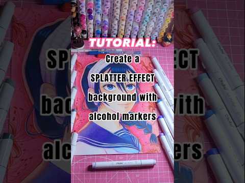 MARKER TUTORIAL How to create splatter effect background #art #markers  #Copic #ohuhu #animeart #jjk