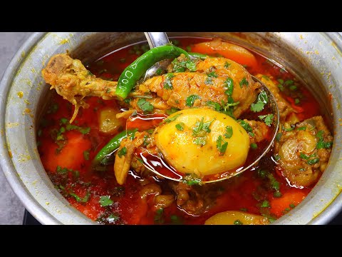 Kolkata Style Chicken Aloo Patla Shorba with Kamni Rice Pulao | Kolkata Famous Chicken Pulao Recipe