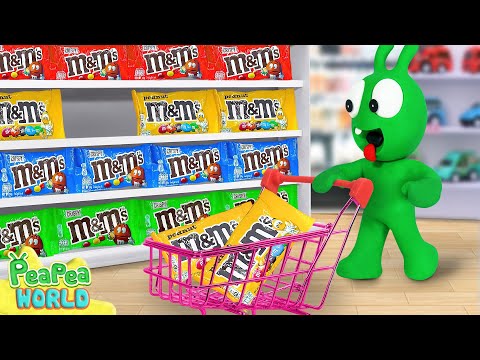 Pea Pea Doing Shopping At Supermaket 🍭🛒 Cartoon For Kids ❤️ Pea Pea World