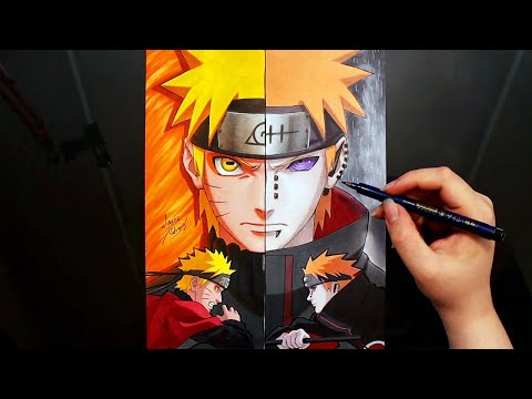 Drawing Naruto VS Pain #NARUTUBRO