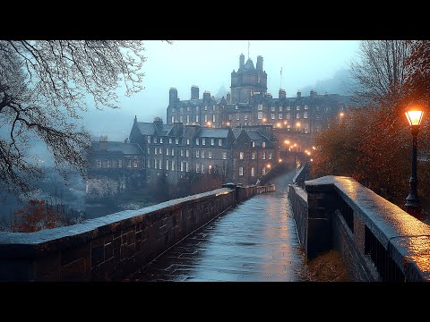 Edinburgh, Scotland - Relaxing Rainy Mood - Walking Tour 4K HDR