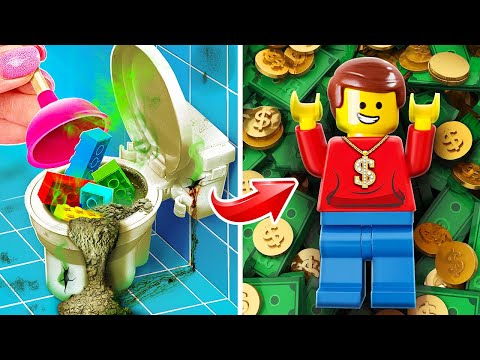 🧱 Poor vs Rich LEGO Crafts! 💰Creative Builds & Funny DIY Hacks