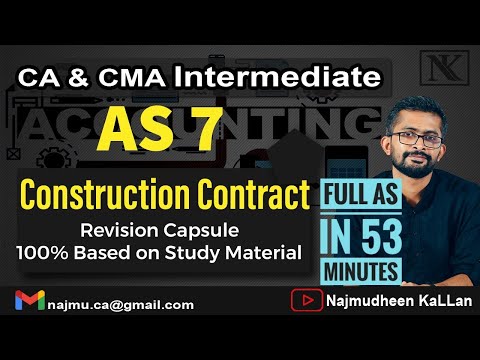 AS 7 in Malayalam | CA CMA Intermediate | AS 7 Construction Contract | Accounting Standard Revision