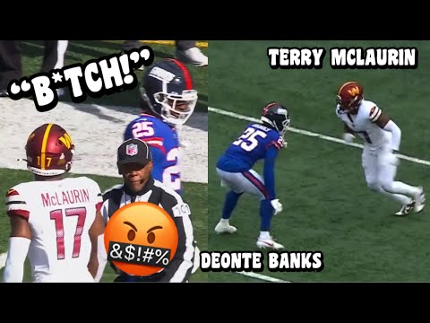 Terry McLaurin Vs Deonte Banks GOT HEATED! 🤬 (WR Vs CB) Giants Vs Commanders 2023 highlights