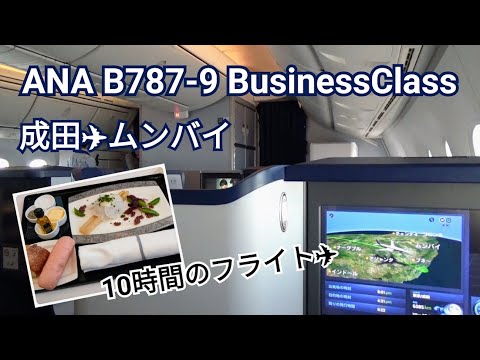 【インド旅行】ANA B787-9ビジネスクラス成田→ムンバイ（インド） ～久しぶりのANA国際線ビジネスクラスに搭乗～機内食、成田空港ANAラウンジの様子もご紹介♪フライトレビュー