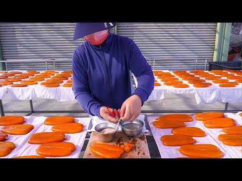 Amazing Mullet Cutting Skills ! Mullet Roe Making ,Torched Mullet Roe - Taiwanese Street Food