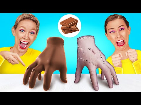 Real Food vs Chocolate Food Challenge | Chocolate Yammies Food Battle by Rocketmons!