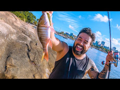 PESQUEI E FRITEI O PEIXE NA BEIRA DA AGUA - Pescando e Preparando