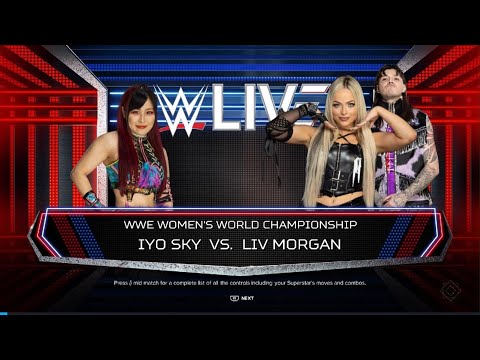 WWE 2K24 IYO SKY VS LIV MORGAN FOR THE WWE WOMENS WORLD CHAMPIONSHIP BELT SATURDAY NIGHTS MAIN EVENT