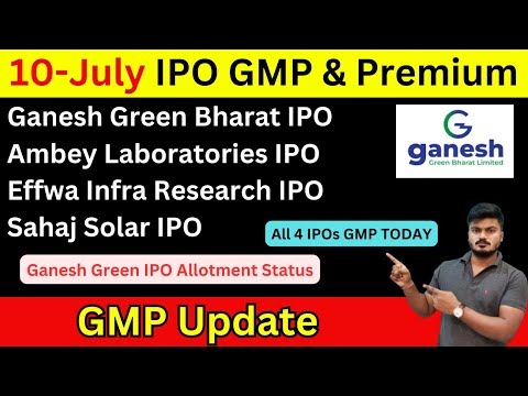 All 4 IPOs IPO GMP | Ganesh Green Bharat IPO Allotment Status | Effwa IPO GMP | Sahaj Solar IPO GMP