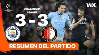 Manchester City 3-3 Feyenoord - Game Highlights | UEFA CHAMPIONS LEAGUE | ViX