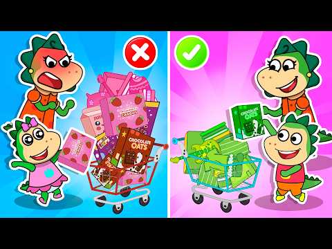 🍎 Pink vs. Green! 🍏Spike and Sparkle’s Supermarket Race! 😨🛒 and Other Stories for Kids by Fire Spike