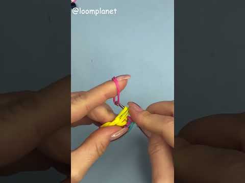 СЕРДЦЕ ИЗ РЕЗИНОК крючком Лумигуруми #shorts  Rainbow Loom heart on a hook