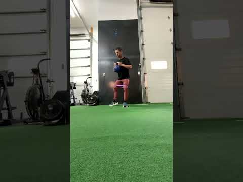 Banded Goblet  1/4 Squat Hip Airplane - Open