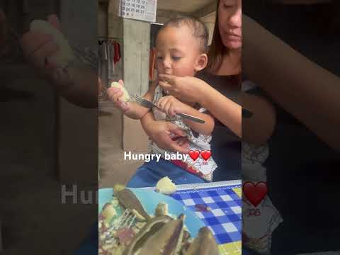 HUNGRY BABY I EATING BANANA USING FORK I WANNA EAT? #share  #viral  #amazing  #fun #blessed  #baby