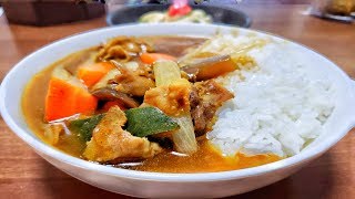 自宅で作ってみた野菜カレー！トッピングに卵を使ってみると！