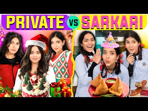 Christmas in School - Private vs Sarkari | Hindi vs English Medium Students | Anaysa