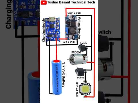 3.7 Volt To 12 Volt DC To DC Voltage Booster Connection #shorts