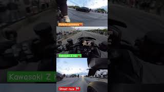 Kawasaki z H2 vs Porsche #motovlog #kawasaki #h2 #zh2 #ninja #porsche #streetrace #trending #shorts