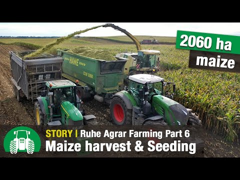 Ruhe Agrar Part 6: Parmen Farm – Maize Harvest & Sowing [6 Forage Harvesters in Action!]