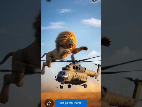 Lion vs Helicopter: Epic Nature Clash! #hybridanimals #uniquecreatures #fascinatingcreatures #shorts