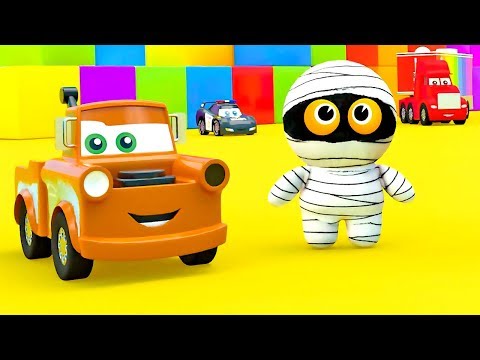 Ancient Cute Mummy visits Little Toys Cars city, McQueen Cars friends help Mommy to buid Color House