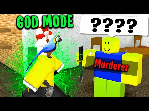 Using GOD MODE in Murder Mystery 2.. (Roblox Movie)