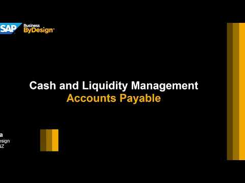 Cash & Liquidity Management, Accounts Payable - SAP Business ByDesign