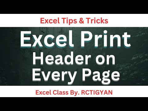 how to print title and headings in all excel pages headings | #rctigyan | Excel