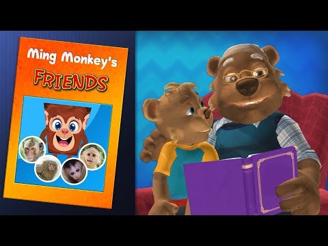 Ash & Gramps read Ming Monkey's Friends