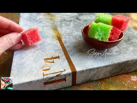 Unbelievable Painting Trick: See the Magic of Sponge Painting an Abstract Textured Artwork 3D Canvas