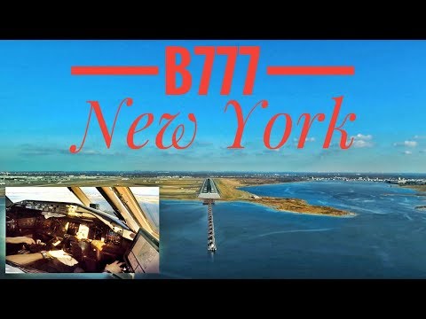 B777 Landing New York JFK Cockpit View