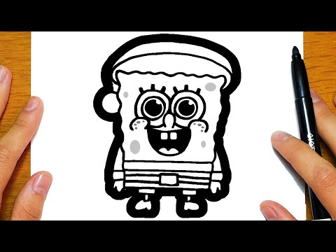 HOW TO DRAW SPONGEBOB FOR CHRISTMAS | Easy drawings