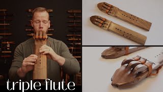 Triple Native-Style Drone Flute - Black Walnut - @elementalflutes