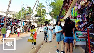 Walking in GOA from Calangute Beach to Baga Beach | Calangute Baga Main Road Market GOA | 4K ASMR