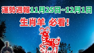 命理測算：屬羊人一週運勢（11月25日至12月1日），內含吉凶日，一定要看！ #2024年生肖羊運勢 #2024年生肖羊運程 #2024年屬羊運勢 #屬羊運程