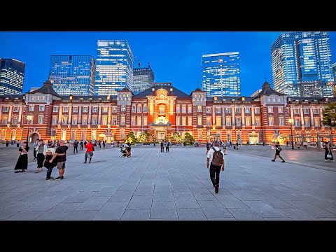 Tokyo Evening Walk From Marunouchi to Shiodome, Japan • 4K HDR