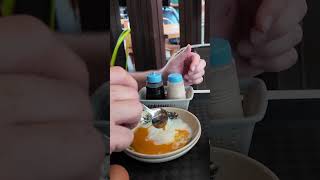 How NOT to open a soft boiled egg! #Singapore #food #foodshorts #disaster #kayatoast