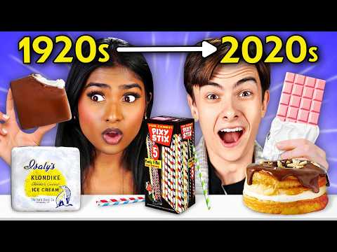 We Try 100 Years of Snacks! (SPAM, Lunchables, Ruby Chocolate)