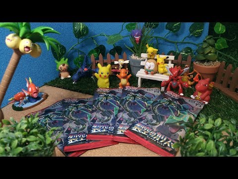 【ポケモンカード】【ポケモンコマ撮りアニメ/人形劇】ポケモンたちがパックを開封！？裂空のカリスマ/サンムーン【ポケカ開封動画】【子供向け】Unboxing:Pokemon TCG