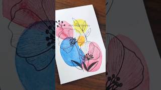 Easy BOHO art idea // watercolour #art #youtubeshorts #bohoart