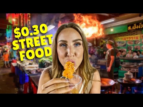 $5 Night Market STREET FOOD Challenge In Bangkok 🇹🇭