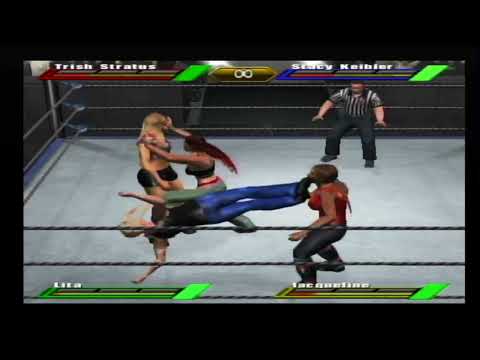 WWF WrestleMania X8 - Trish Stratus Vs Stacy Keibler Vs Lita Vs Jacqueline - Battle Royal Match