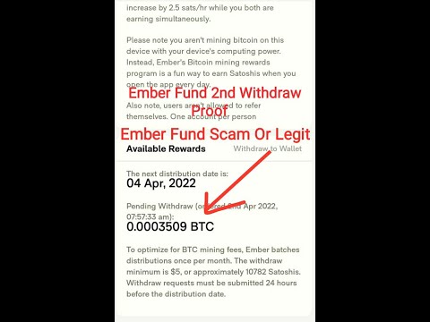 Ember Fund Second Withdraw Proof  Free Bitcoin Mining App  Withdraw Problem Scam Or Legit #EmberFund