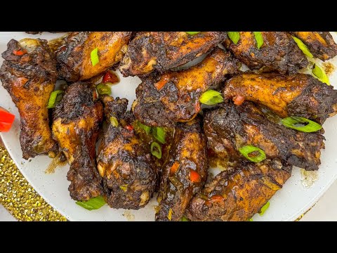 Oven Baked Jerk Chicken Wings | Juicy Jerk Chicken Wings recipe step by step