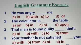 English Grammar Exercise - Prepositions