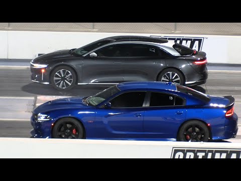 Lucid Air vs Dodge Charger Scat Pack and C8 Corvette