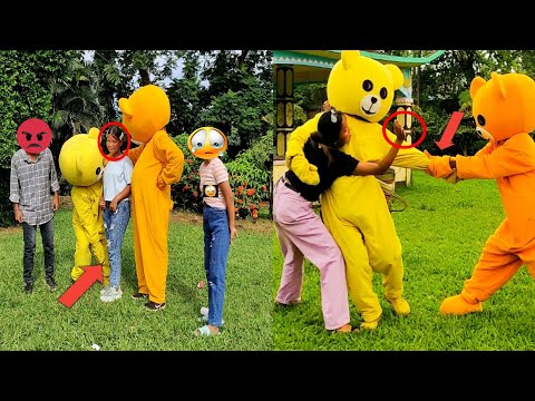 Teddy Bear Guabari Park At  Beautiful Girl With Prank | Am Action