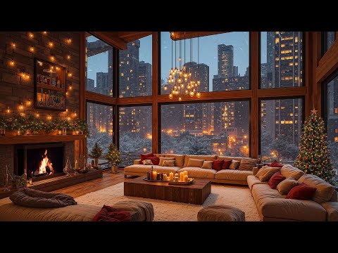 Cozy Christmas Fireplace Sounds 🔥 Relaxing Christmas Jazz Instrumental Music 🎄 Christmas Ambience